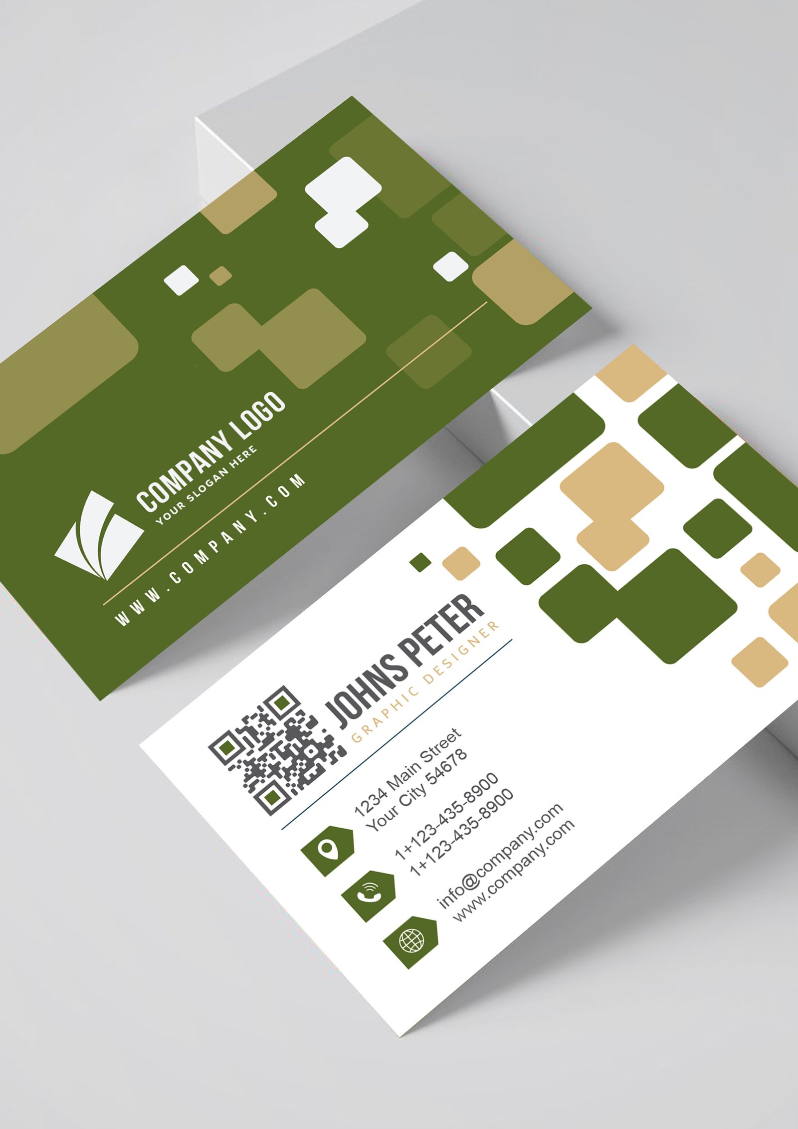 Creative Corporate Business Card Design Green